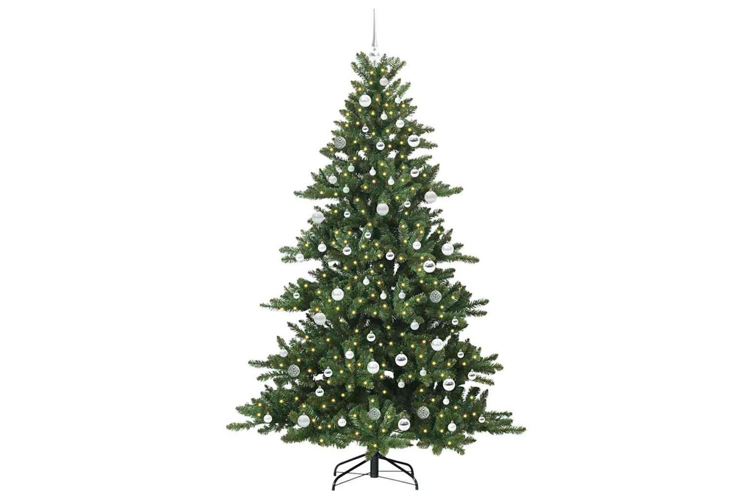 Vidaxl Artificial Hinged Christmas Tree With 300 Leds 210 Cm Pvc-3