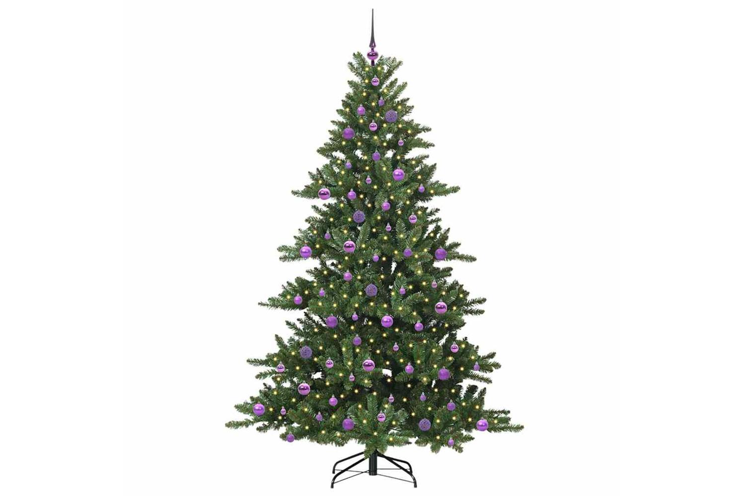 Vidaxl Artificial Hinged Christmas Tree With 300 Leds 210 Cm Pvc-3
