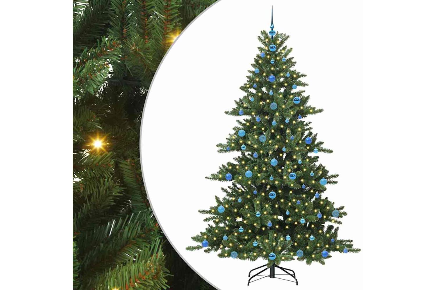 Vidaxl Artificial Hinged Christmas Tree With 300 Leds 210 Cm Pvc-2