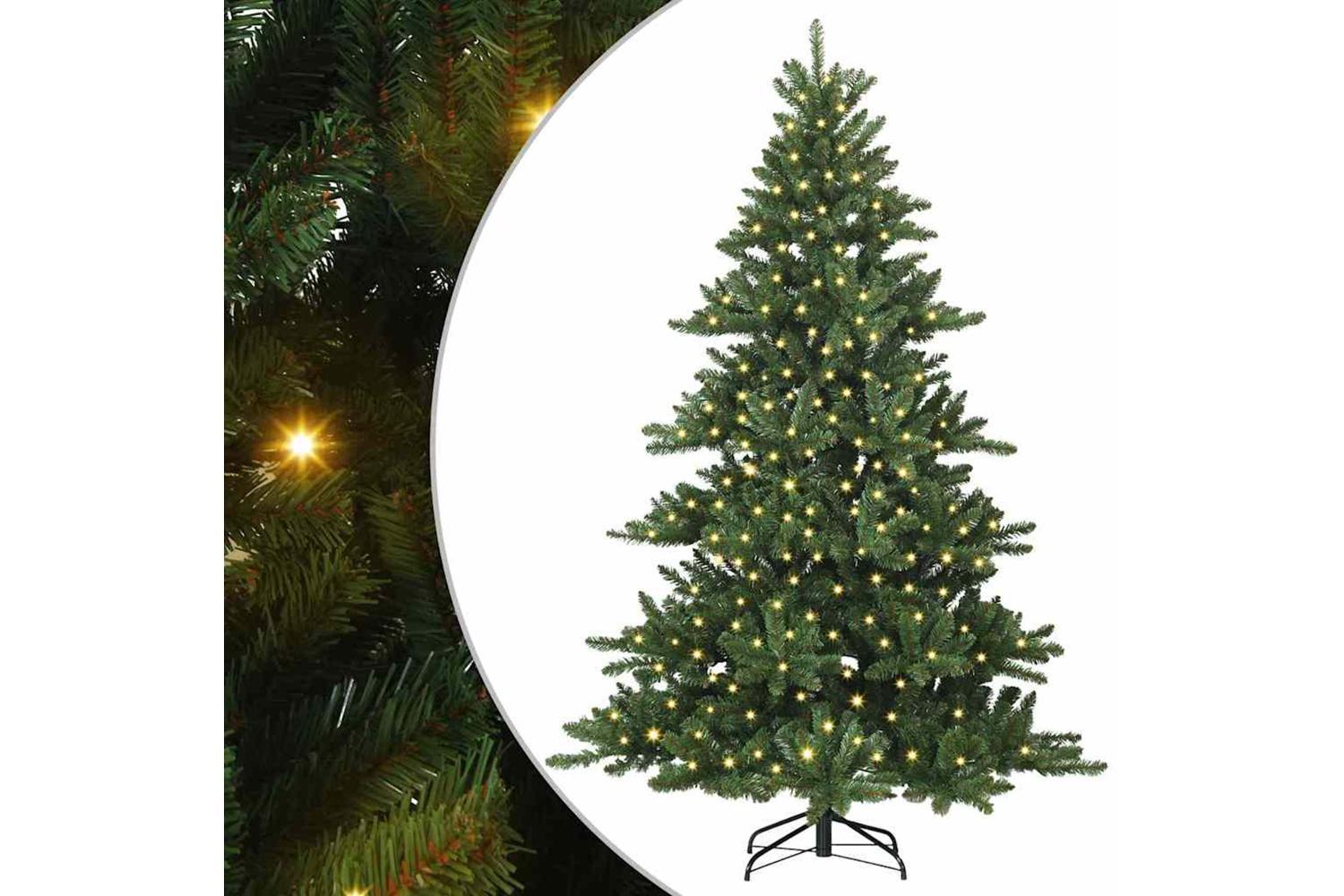 Vidaxl Artificial Hinged Christmas Tree With 300 Leds 240 Cm Pvc