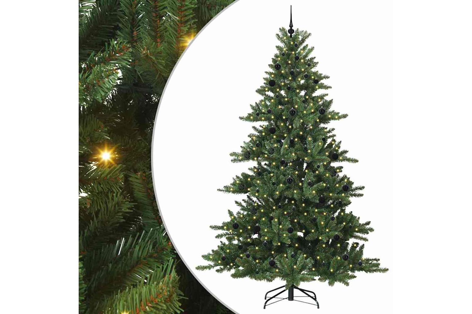 Vidaxl Artificial Hinged Christmas Tree With 300 Leds 240 Cm Pvc-2