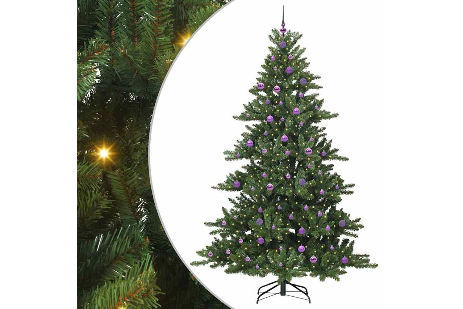 Vidaxl Artificial Hinged Christmas Tree With 300 Leds 240 Cm Pvc-2