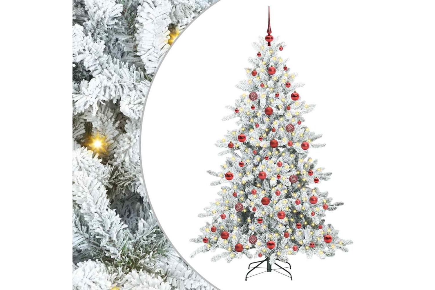 Vidaxl Artificial Hinged Christmas Tree With 300 Leds 180 Cm Pvc-2