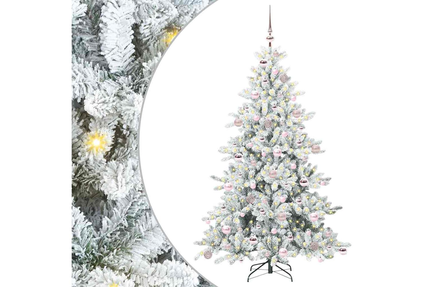 Vidaxl Artificial Hinged Christmas Tree With 300 Leds 180 Cm Pvc-2