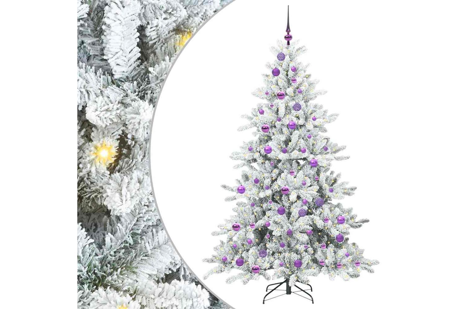 Vidaxl Artificial Hinged Christmas Tree With 300 Leds 180 Cm Pvc-2