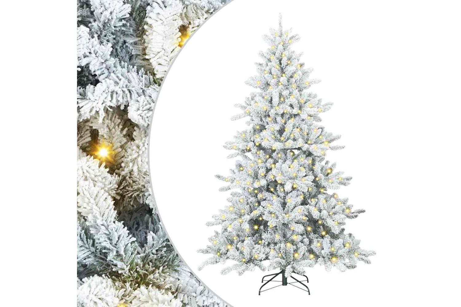 Vidaxl Artificial Hinged Christmas Tree With 300 Leds 210 Cm Pvc-2