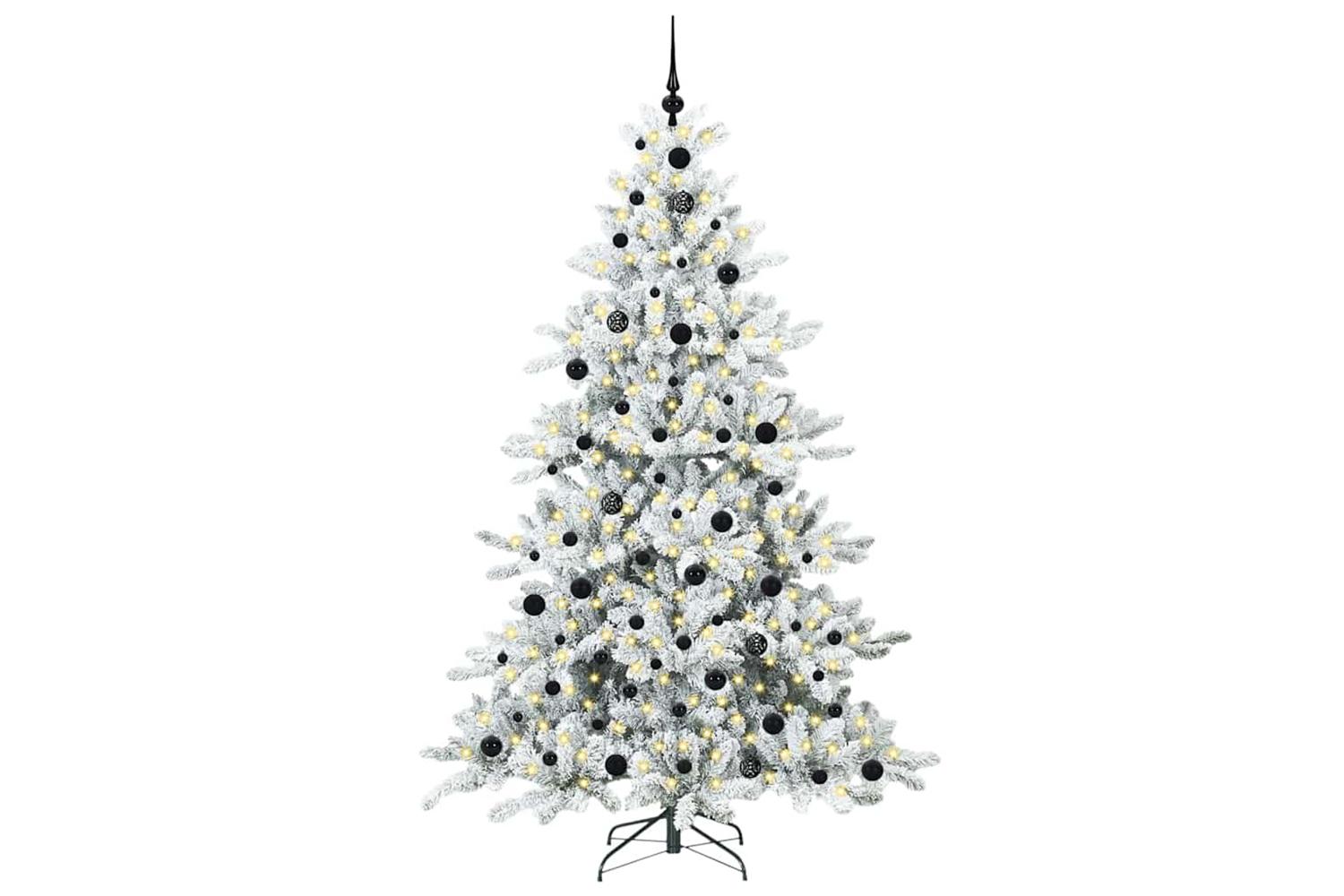 Vidaxl Artificial Hinged Christmas Tree With 300 Leds 210 Cm Pvc-2