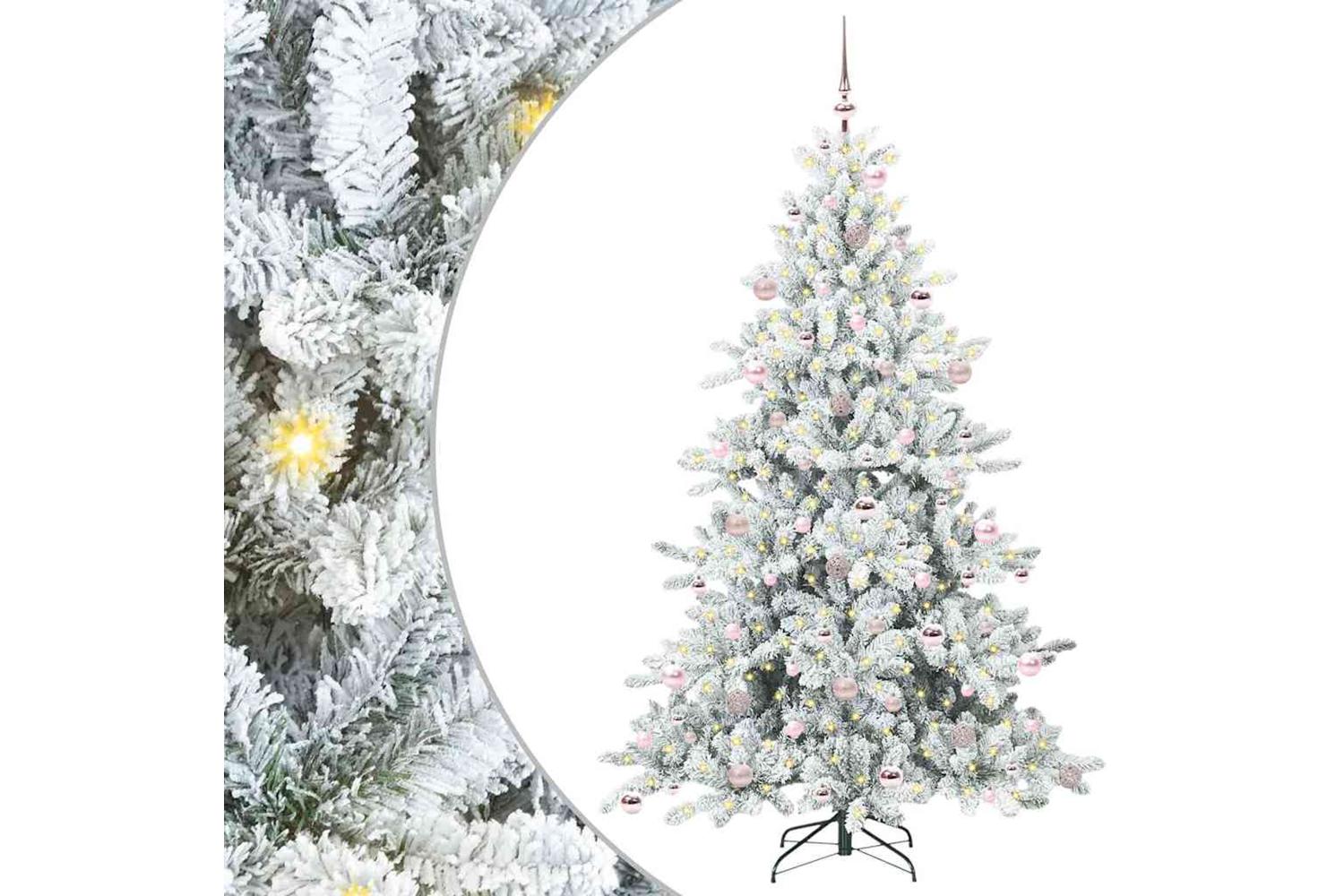 Vidaxl Artificial Hinged Christmas Tree With 300 Leds 210 Cm Pvc-2