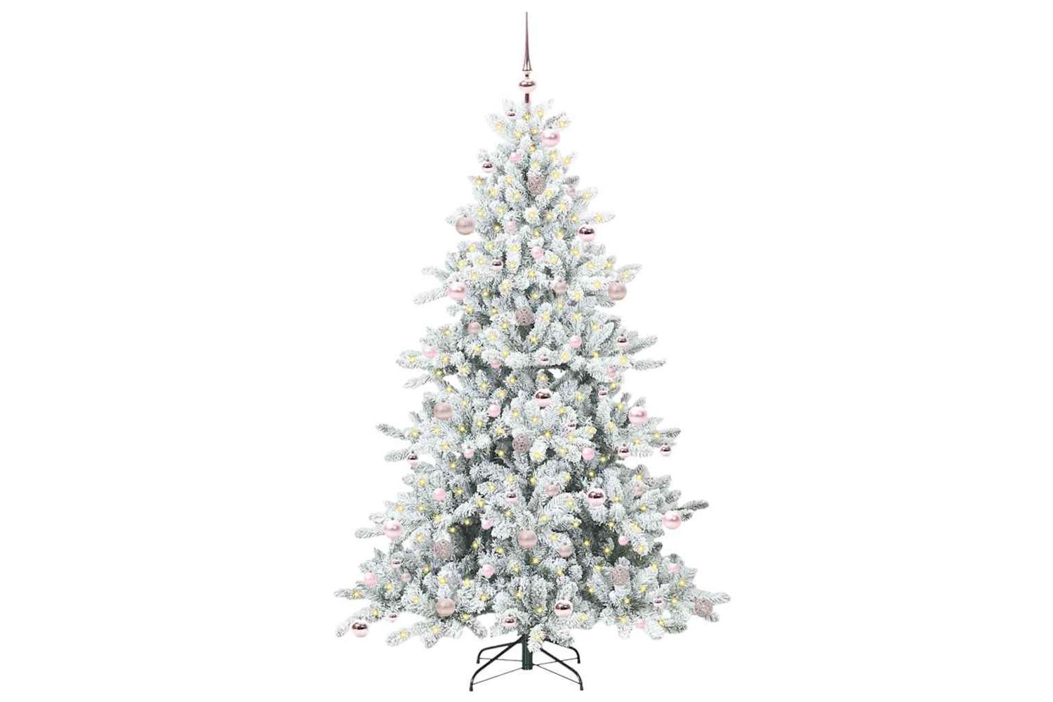 Vidaxl Artificial Hinged Christmas Tree With 300 Leds 210 Cm Pvc-3