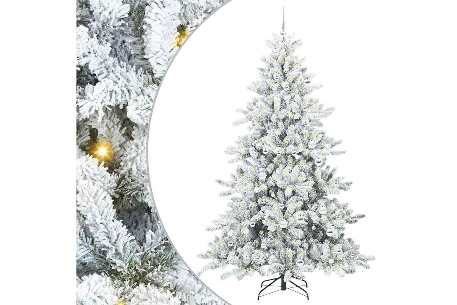Vidaxl Artificial Hinged Christmas Tree With 300 Leds 210 Cm Pvc-2