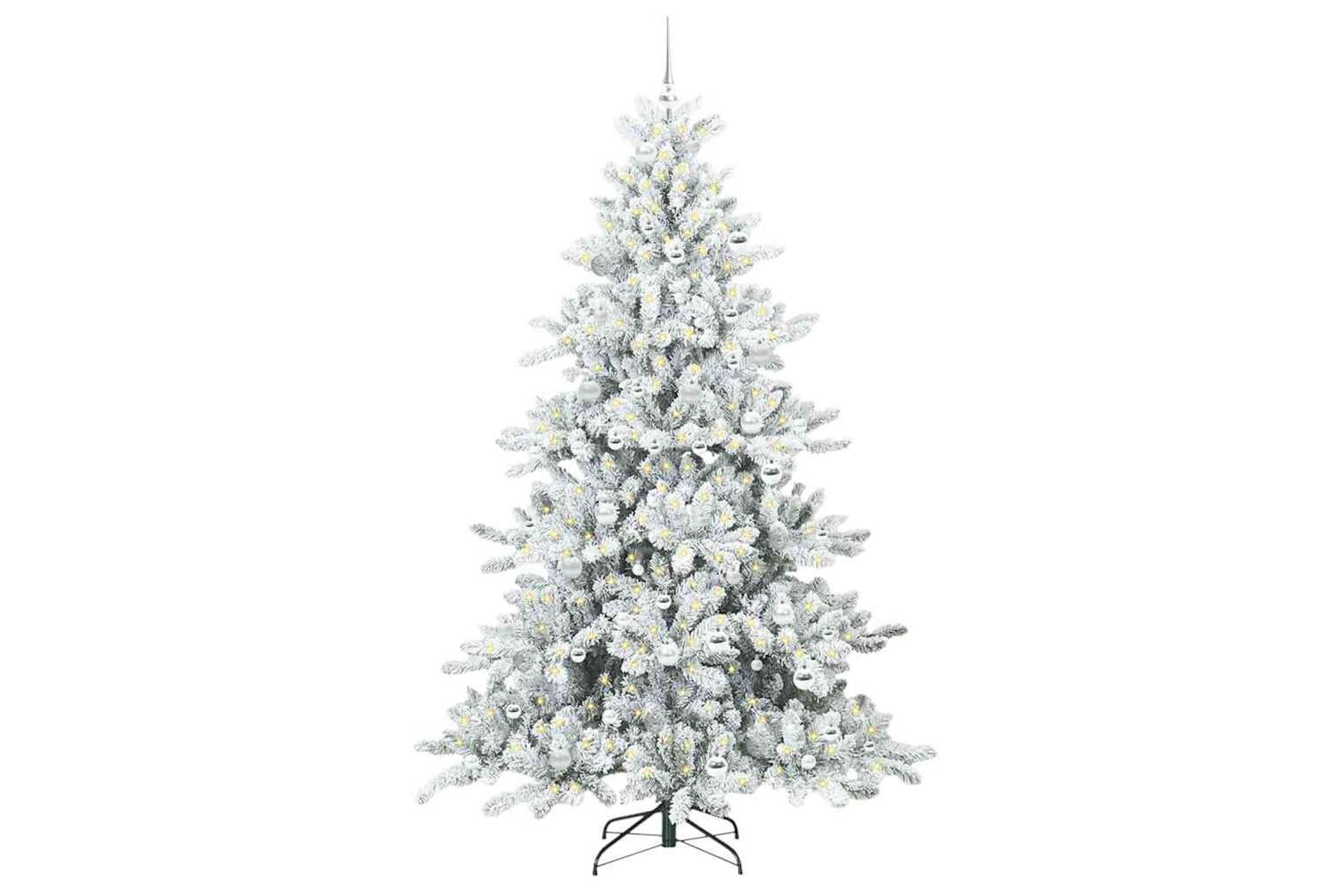 Vidaxl Artificial Hinged Christmas Tree With 300 Leds 210 Cm Pvc-3
