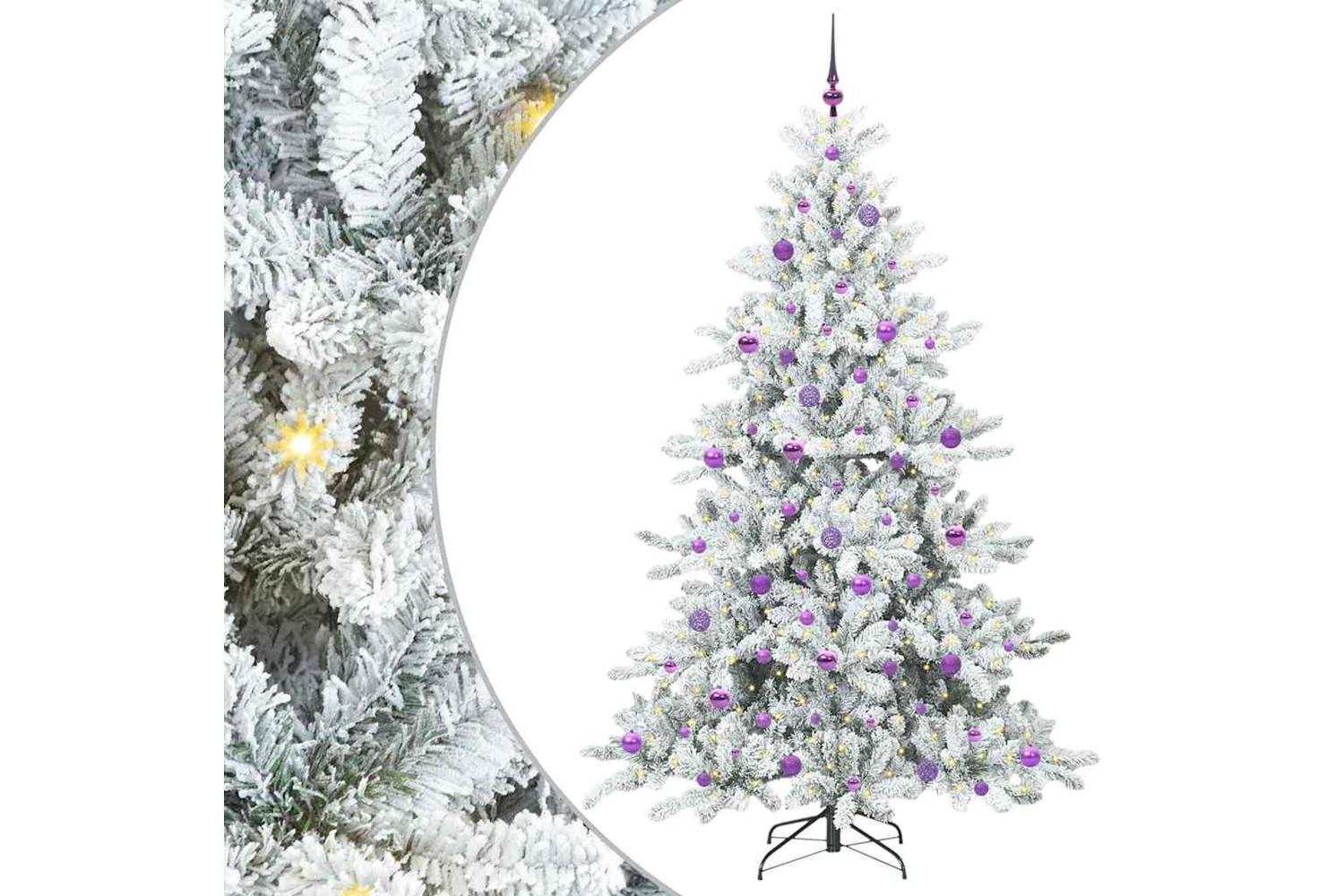 Vidaxl Artificial Hinged Christmas Tree With 300 Leds 210 Cm Pvc-2