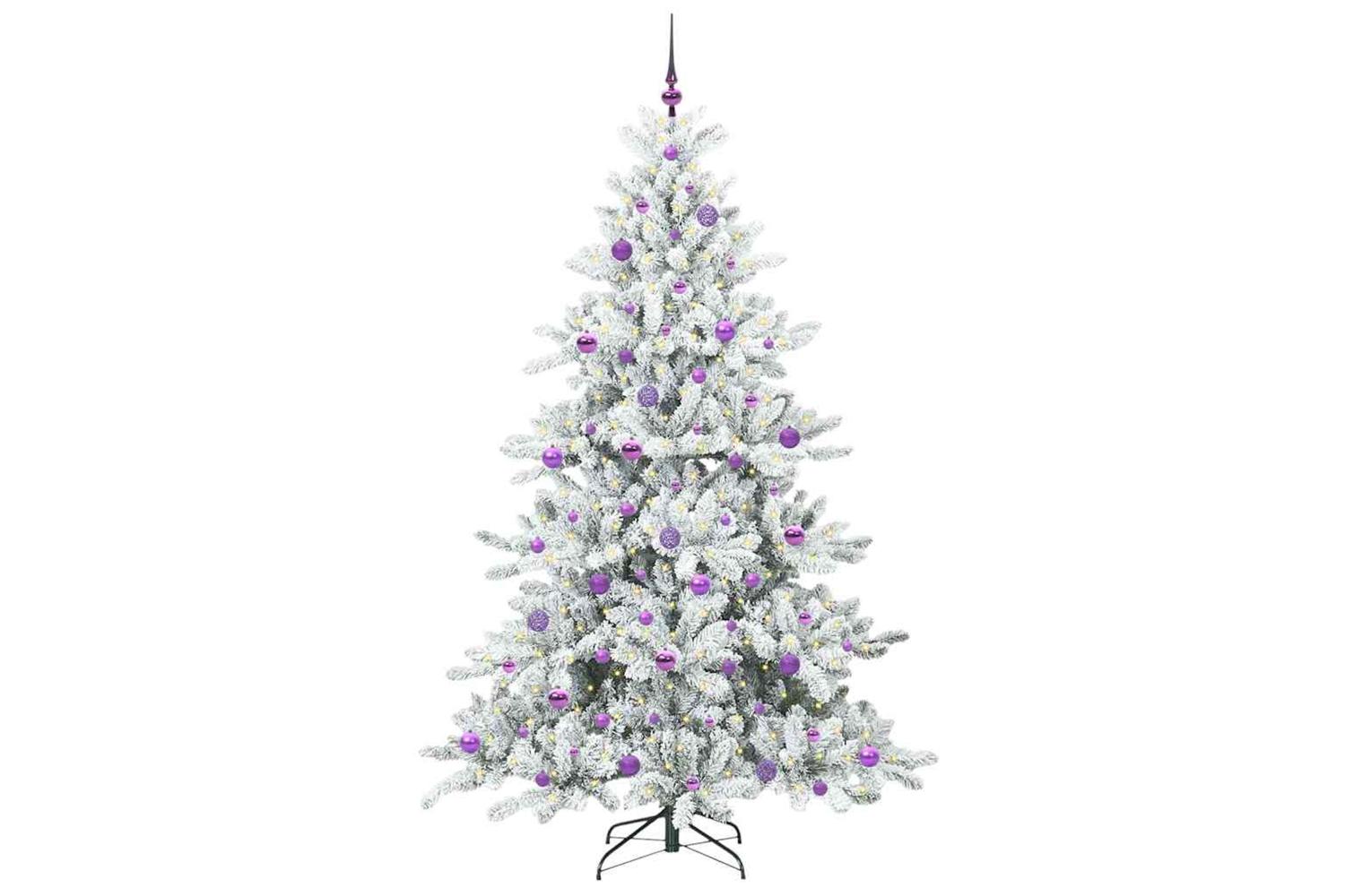 Vidaxl Artificial Hinged Christmas Tree With 300 Leds 210 Cm Pvc-3