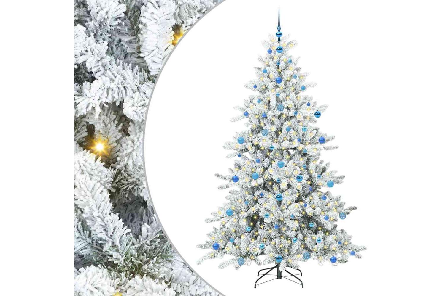 Vidaxl Artificial Hinged Christmas Tree With 300 Leds 210 Cm Pvc-2