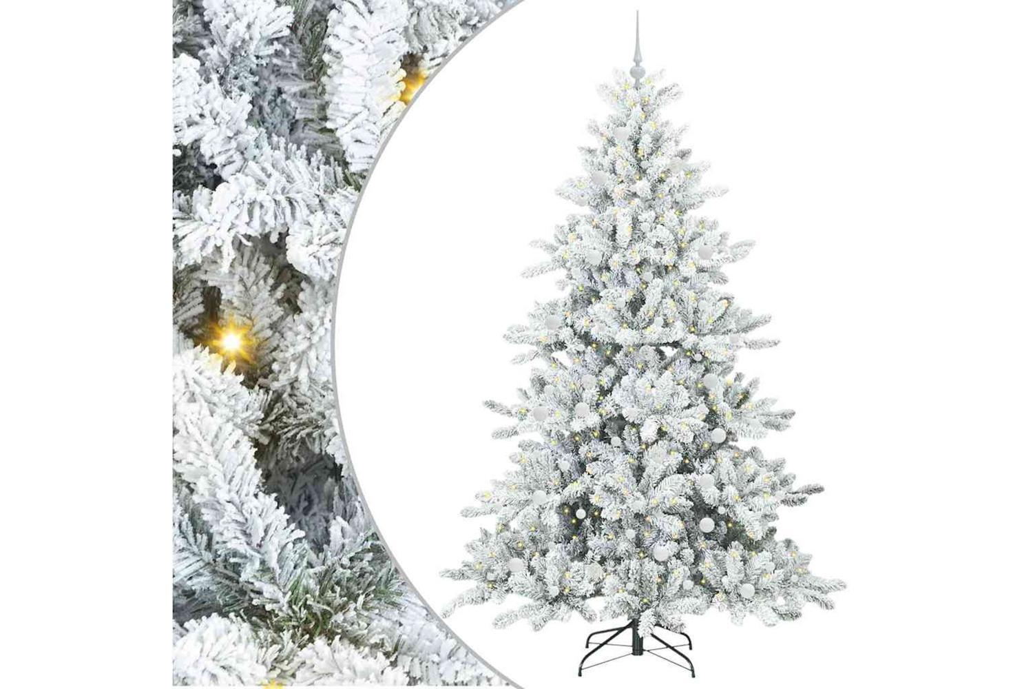 Vidaxl Artificial Hinged Christmas Tree With 300 Leds 240 Cm Pvc-2
