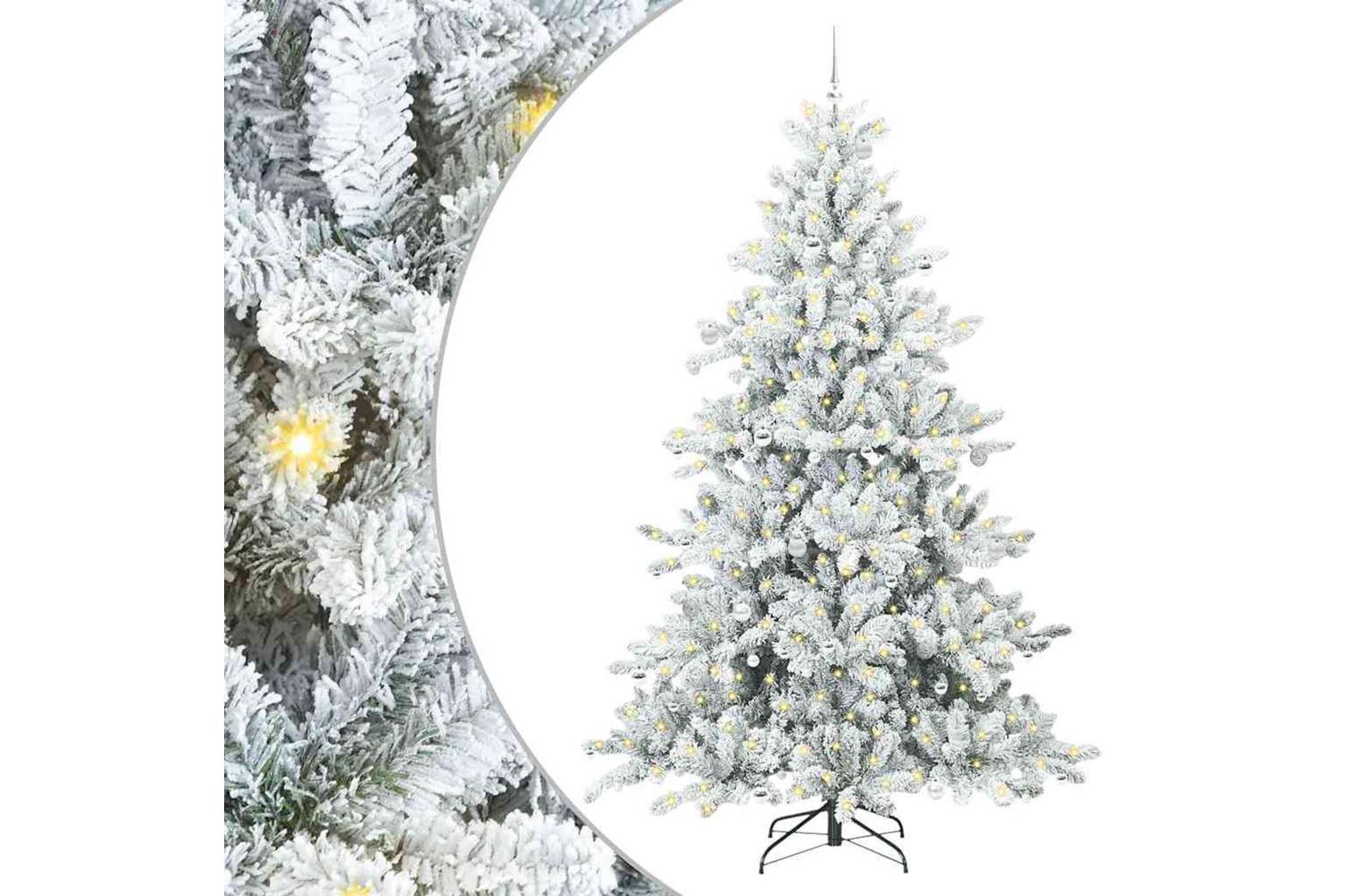 Vidaxl Artificial Hinged Christmas Tree With 300 Leds 240 Cm Pvc-2