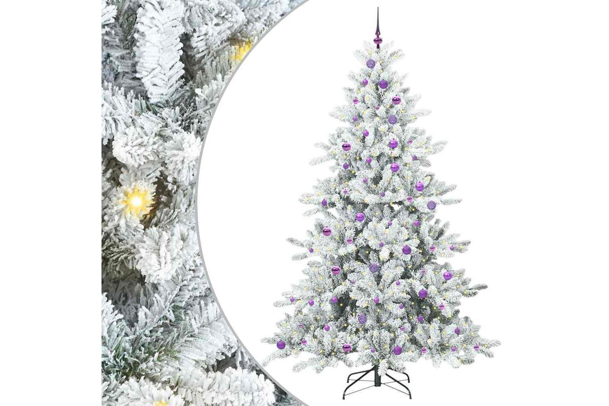 Vidaxl Artificial Hinged Christmas Tree With 300 Leds 240 Cm Pvc