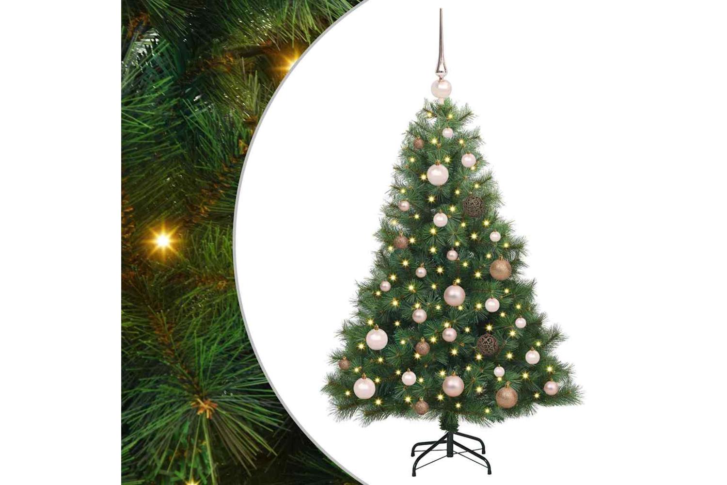 Vidaxl Artificial Christmas Tree With 150 Leds Green 120 Cm Pe And Pvc-2