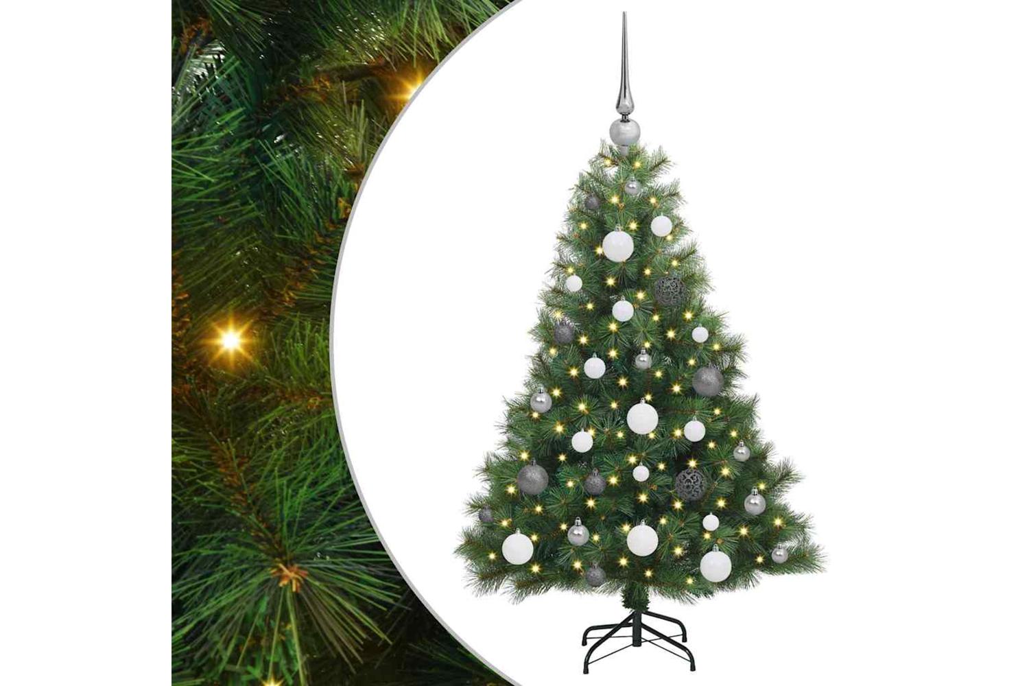 Vidaxl Artificial Christmas Tree With 150 Leds Green 120 Cm Pe And Pvc-2