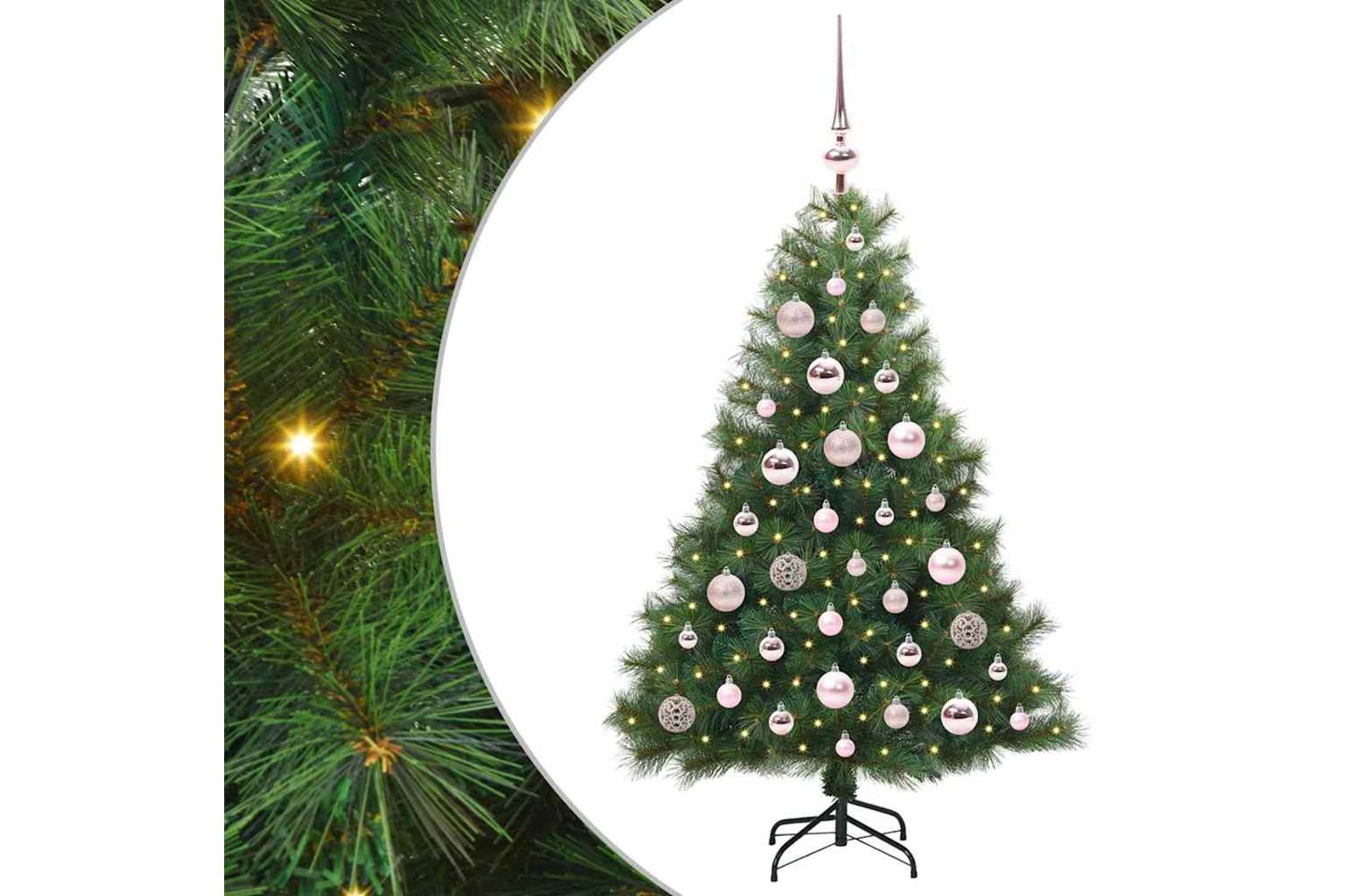 Vidaxl Artificial Christmas Tree With 150 Leds Green 120 Cm Pe And Pvc