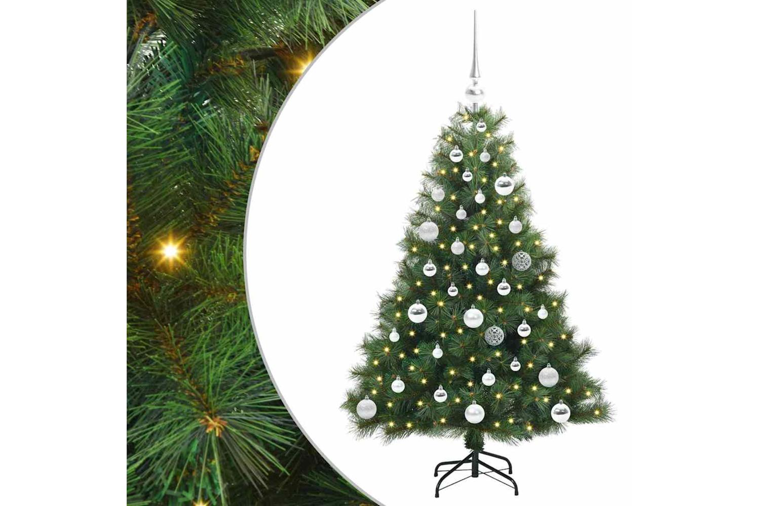 Vidaxl Artificial Christmas Tree With 150 Leds Green 120 Cm Pe And Pvc