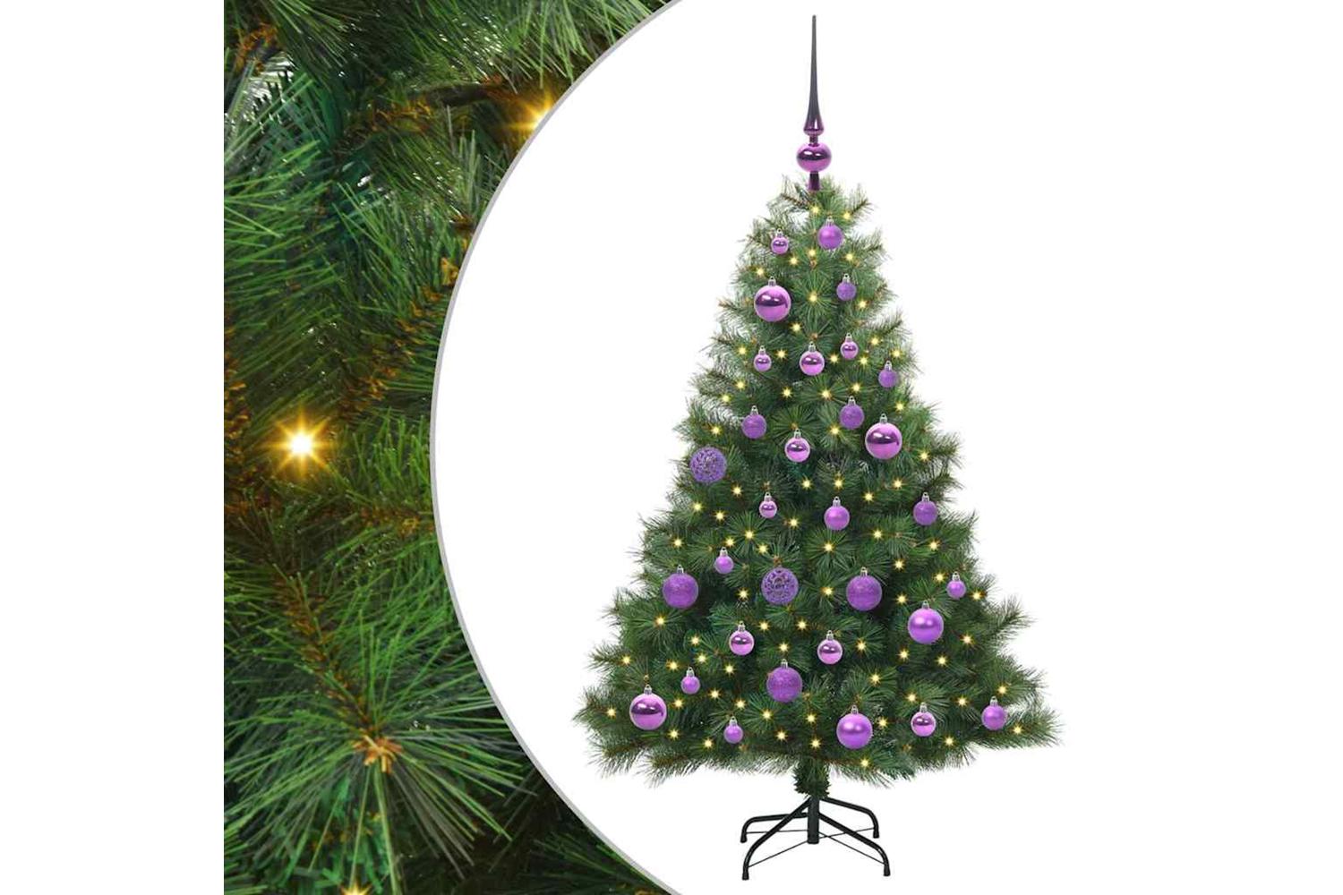 Vidaxl Artificial Christmas Tree With 150 Leds Green 120 Cm Pe And Pvc-2