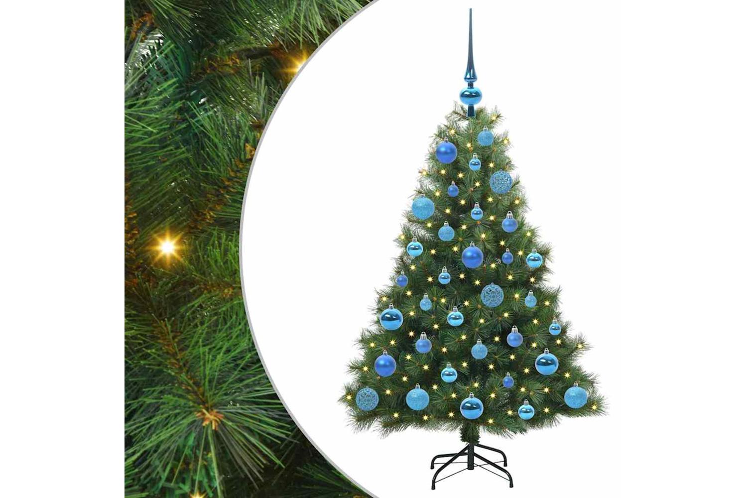 Vidaxl Artificial Christmas Tree With 150 Leds Green 120 Cm Pe And Pvc