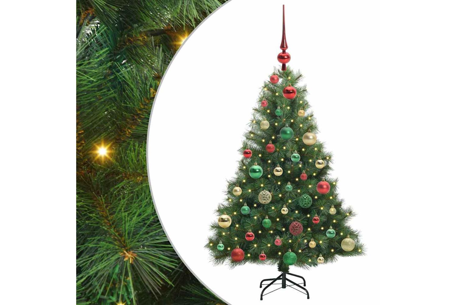 Vidaxl Artificial Christmas Tree With 150 Leds Green 120 Cm Pe And Pvc-2