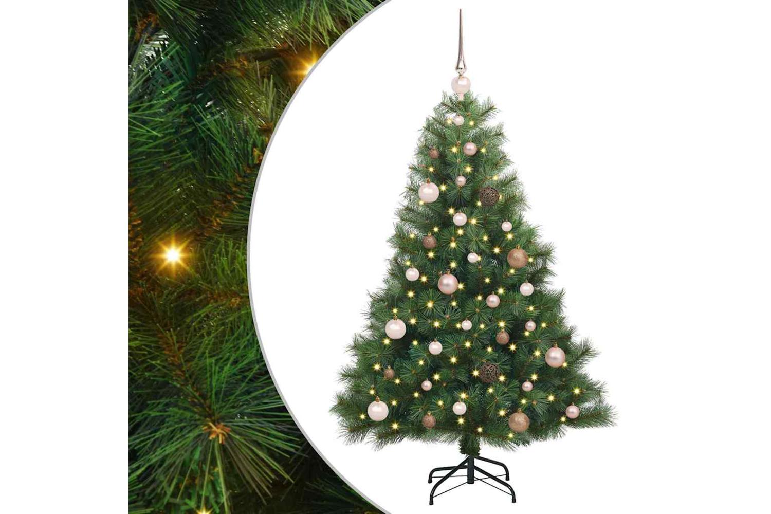 Vidaxl Artificial Christmas Tree With 150 Leds Green 150 Cm Pe And Pvc-2