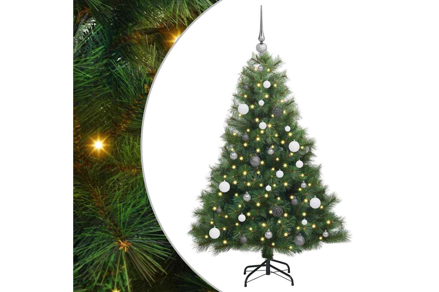 Vidaxl Artificial Christmas Tree With 150 Leds Green 150 Cm Pe And Pvc