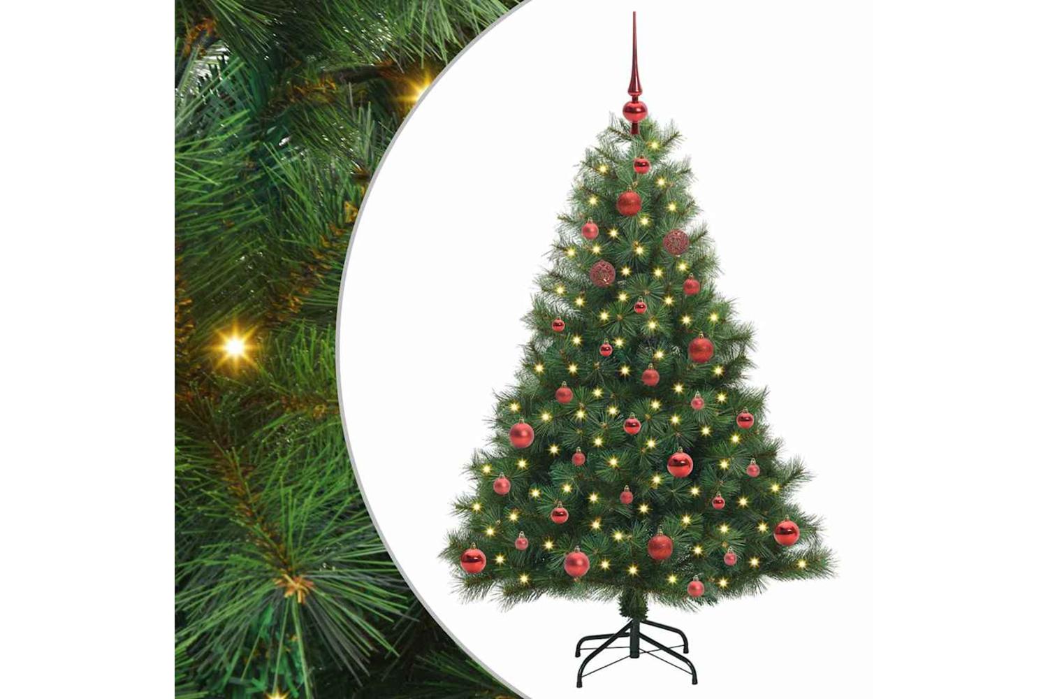 Vidaxl Artificial Christmas Tree With 150 Leds Green 150 Cm Pe And Pvc-2