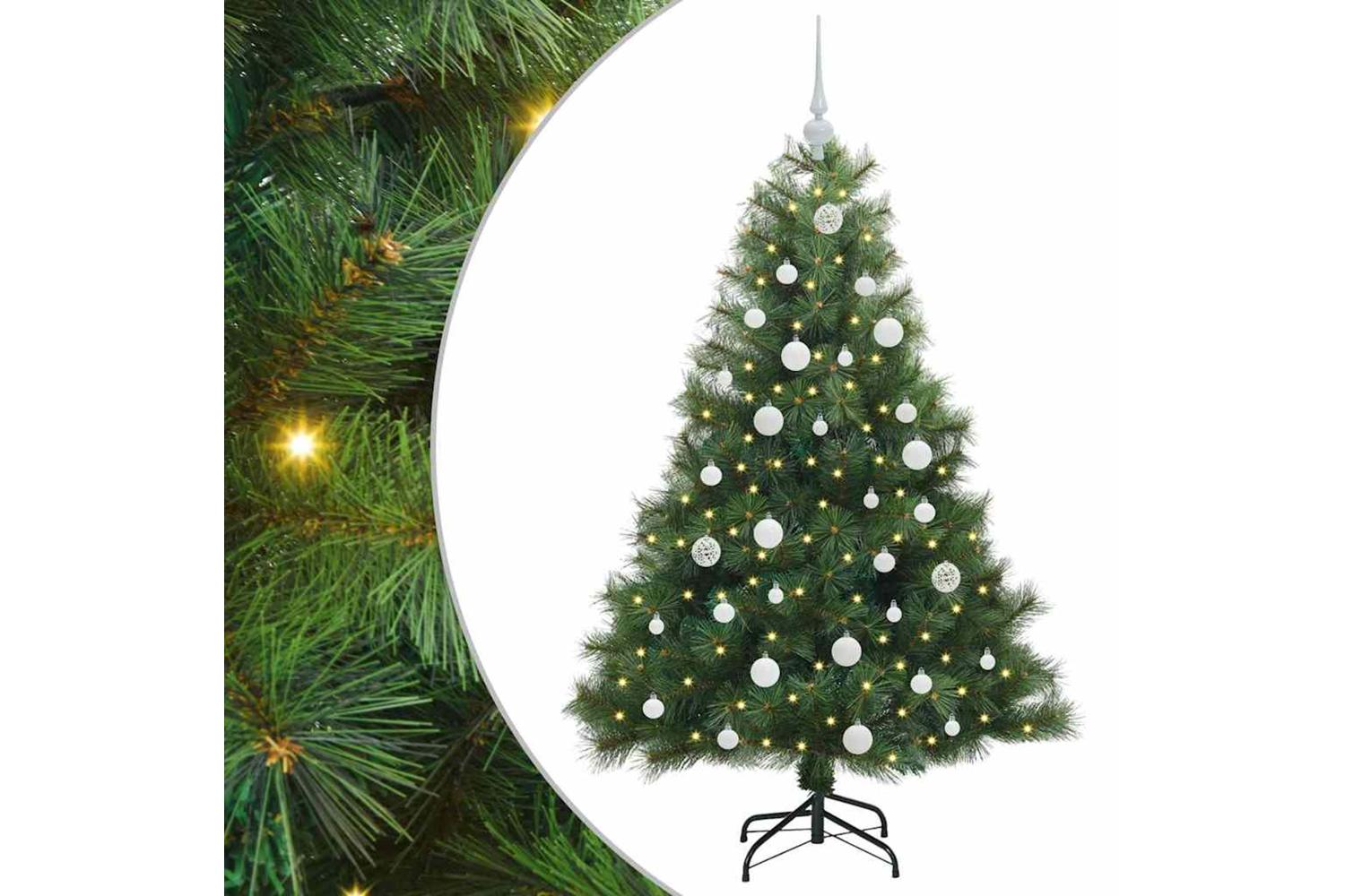 Vidaxl Artificial Christmas Tree With 150 Leds Green 150 Cm Pe And Pvc-2