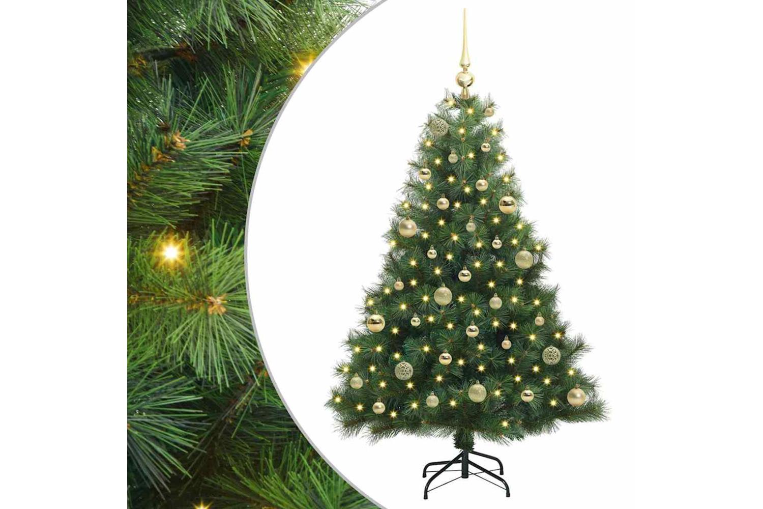 Vidaxl Artificial Christmas Tree With 150 Leds Green 150 Cm Pe And Pvc-2