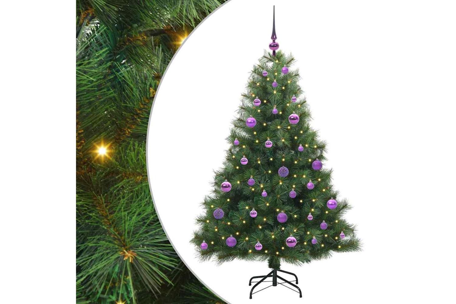 Vidaxl Artificial Christmas Tree With 150 Leds Green 150 Cm Pe And Pvc-2