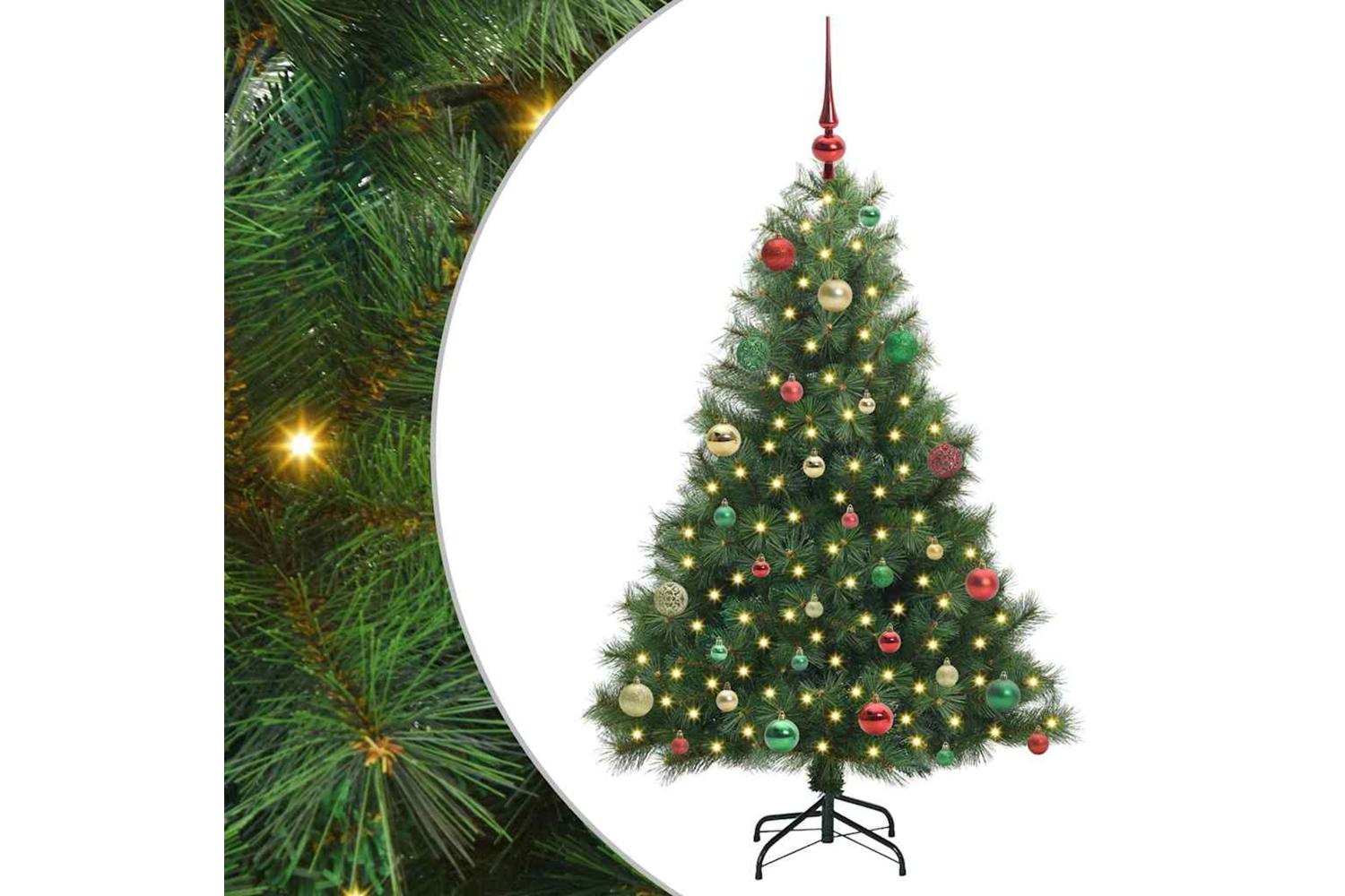 Vidaxl Artificial Christmas Tree With 150 Leds Green 150 Cm Pe And Pvc-2