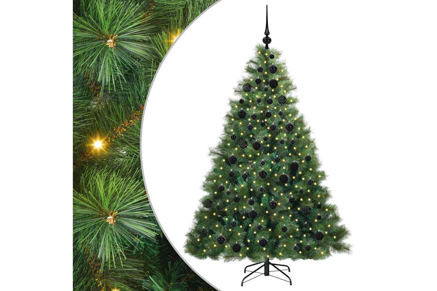 Vidaxl Artificial Christmas Tree With 300 Leds Green 180 Cm Pe And Pvc-2