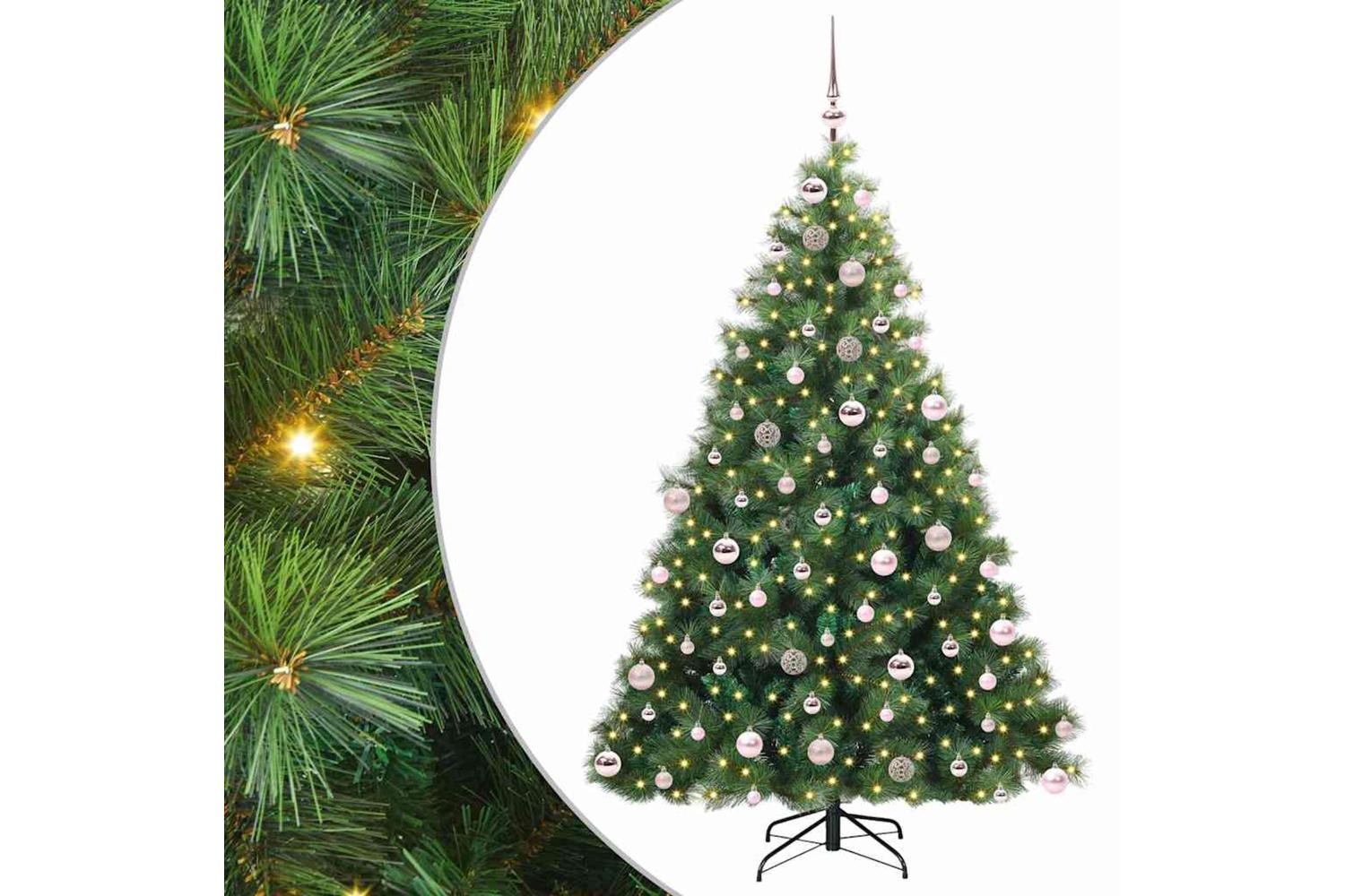 Vidaxl Artificial Christmas Tree With 300 Leds Green 180 Cm Pe And Pvc