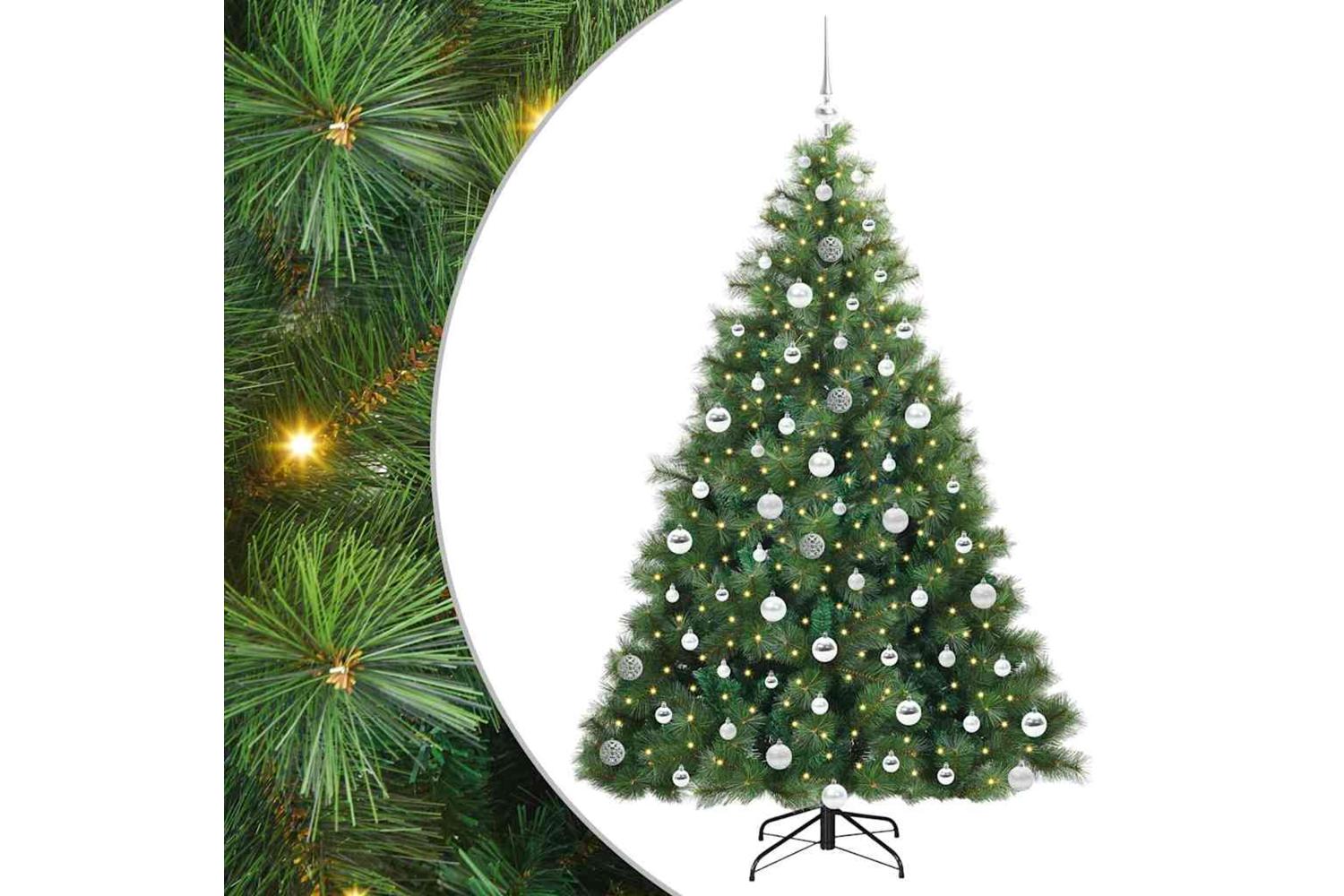 Vidaxl Artificial Christmas Tree With 300 Leds Green 180 Cm Pe And Pvc-2