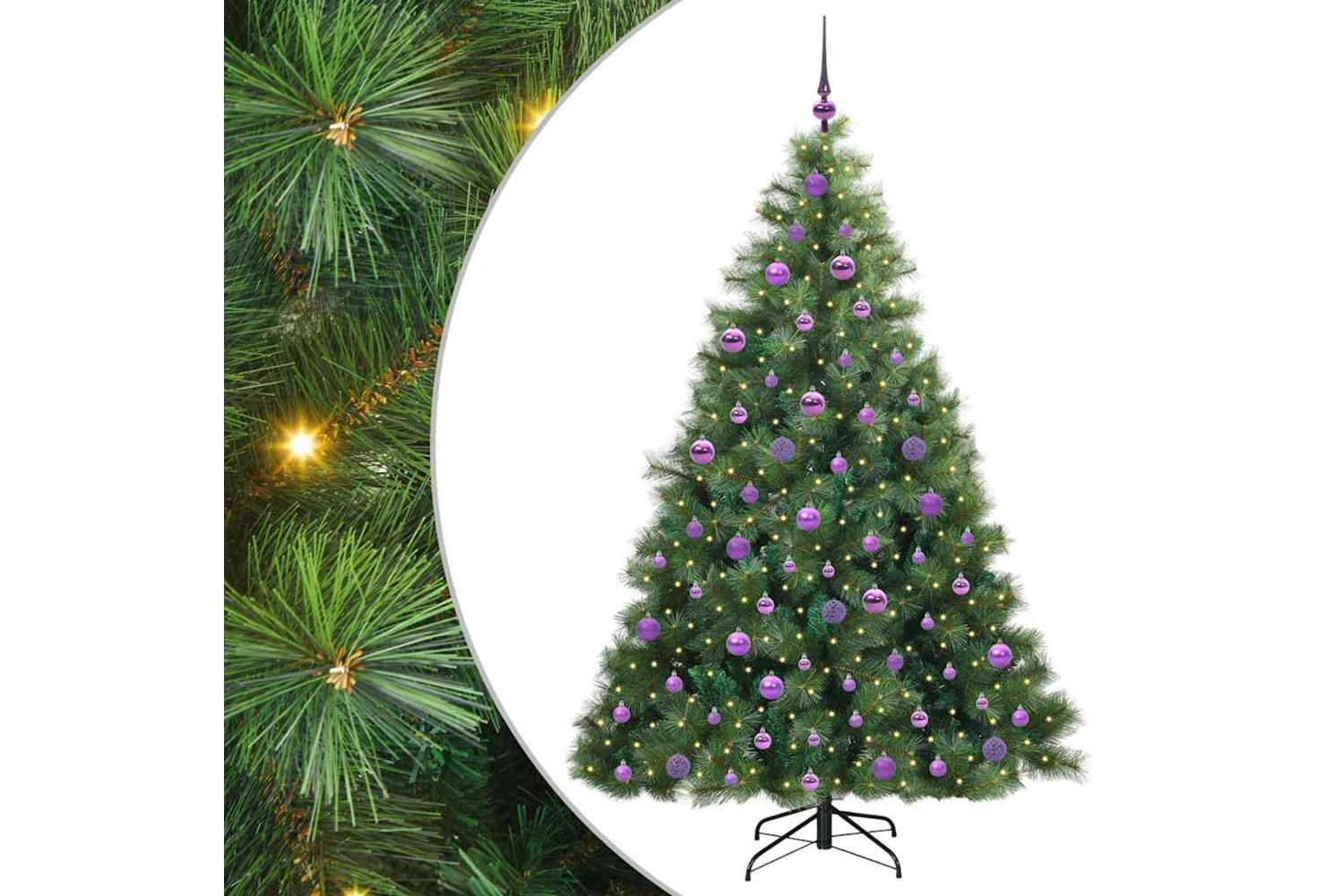 Vidaxl Artificial Christmas Tree With 300 Leds Green 180 Cm Pe And Pvc-2