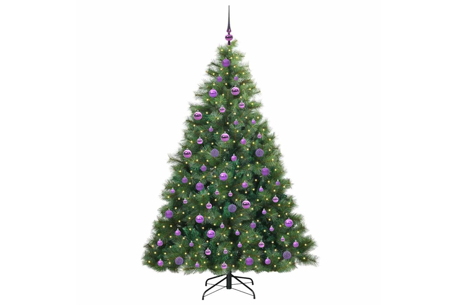 Vidaxl Artificial Christmas Tree With 300 Leds Green 180 Cm Pe And Pvc-3