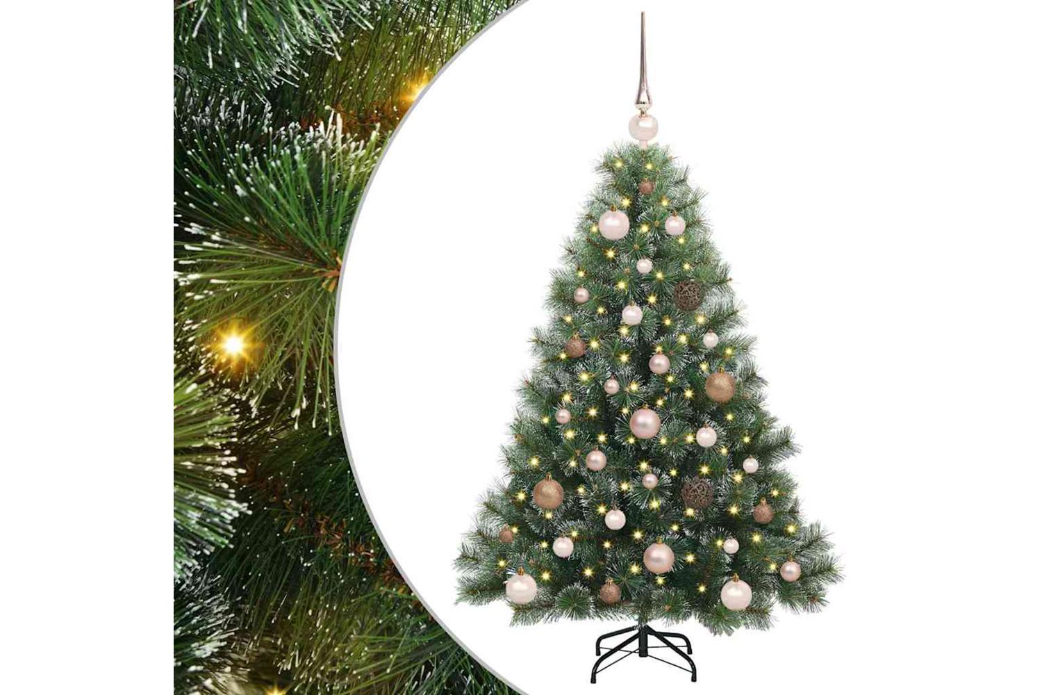 Vidaxl Artificial Christmas Tree With 150 Leds Green 120 Cm Pe And Pvc-2