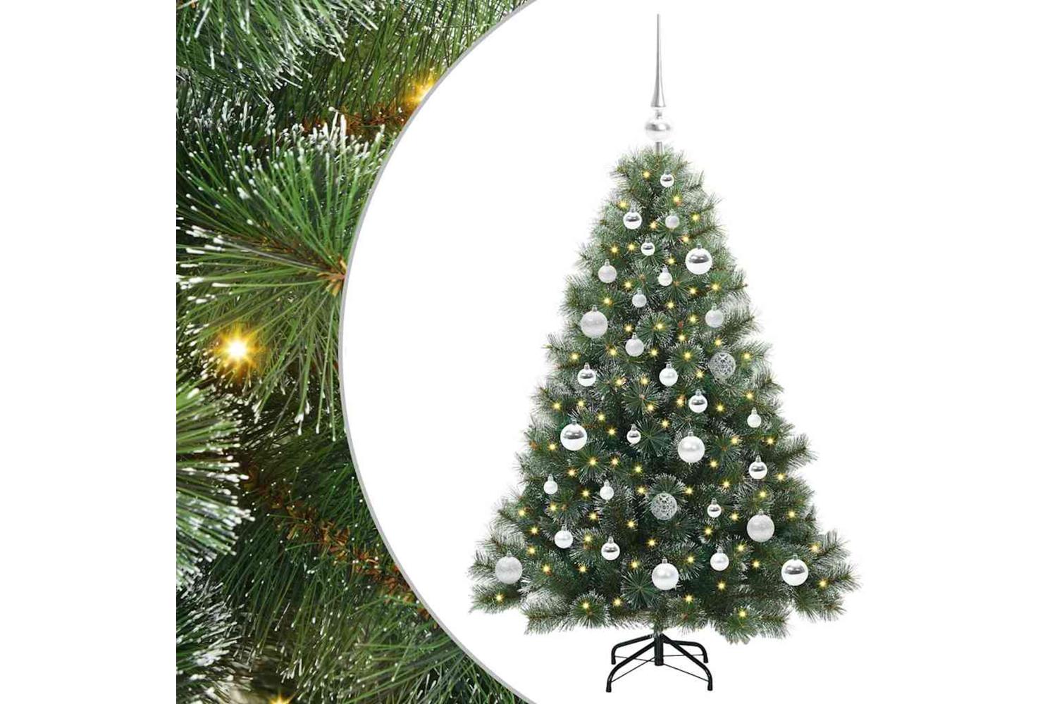 Vidaxl Artificial Christmas Tree With 150 Leds Green 120 Cm Pe And Pvc-2