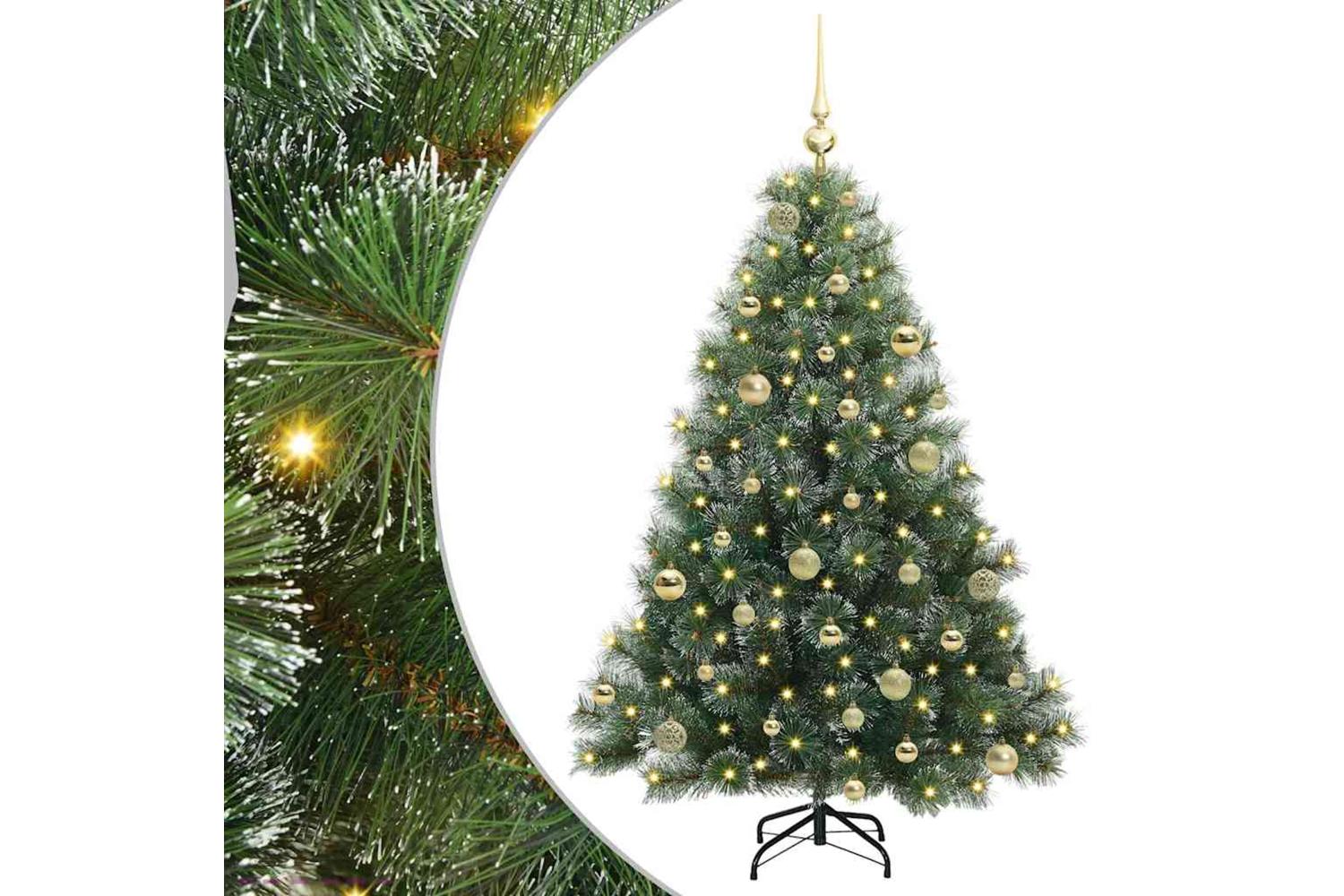 Vidaxl Artificial Christmas Tree With 150 Leds Green 150 Cm Pe And Pvc-2