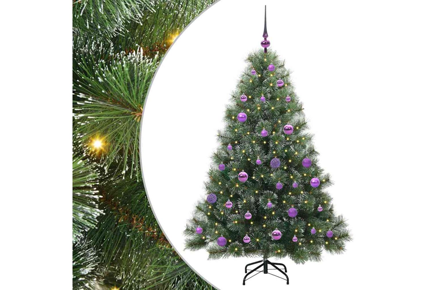 Vidaxl Artificial Christmas Tree With 150 Leds Green 150 Cm Pe And Pvc-2