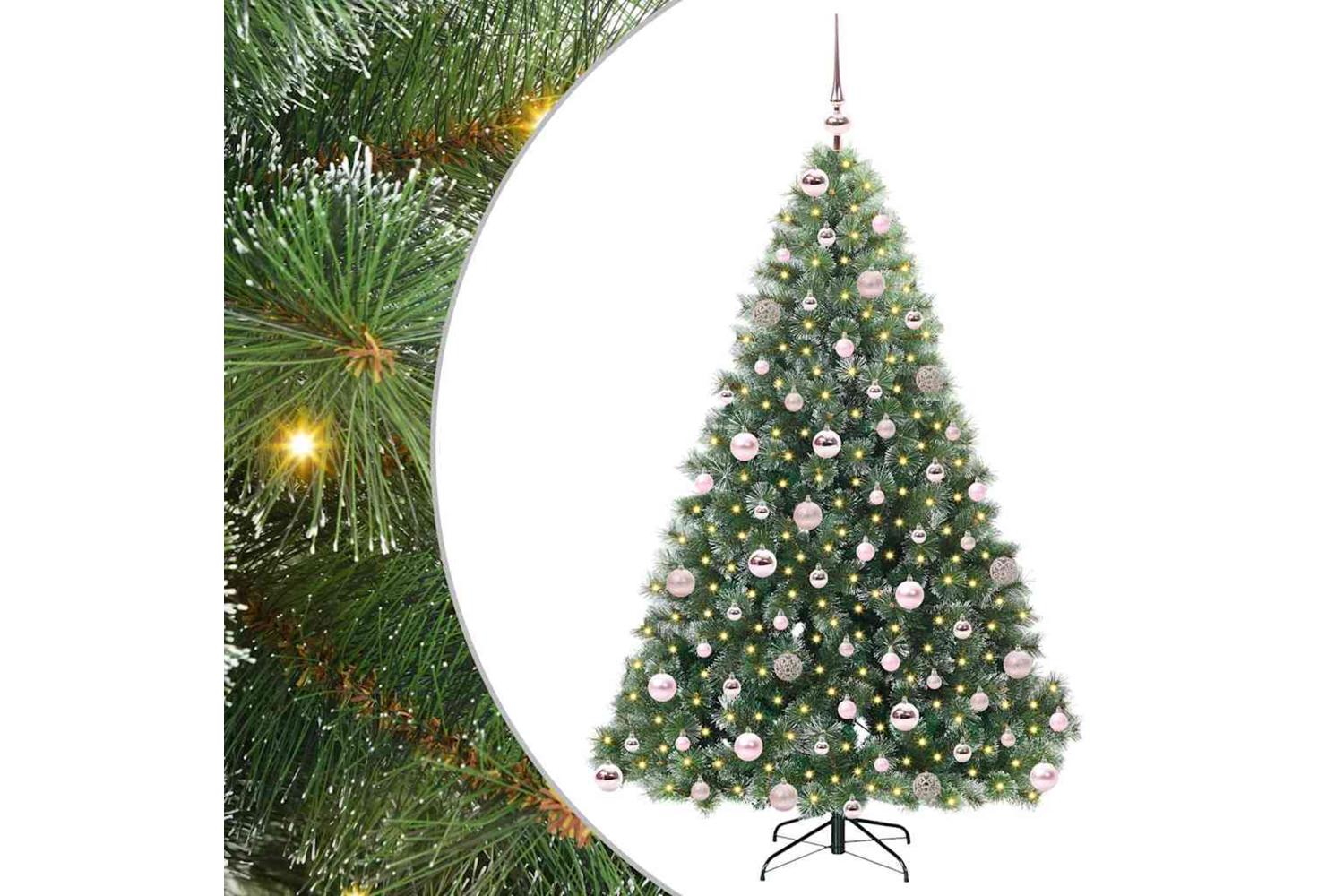Vidaxl Artificial Christmas Tree With 300 Leds Green 180 Cm Pe And Pvc-2