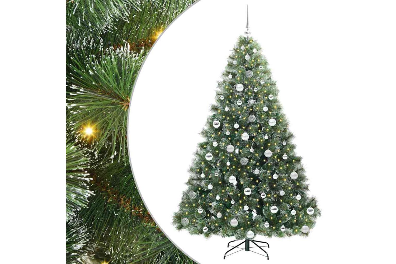 Vidaxl Artificial Christmas Tree With 300 Leds Green 180 Cm Pe And Pvc