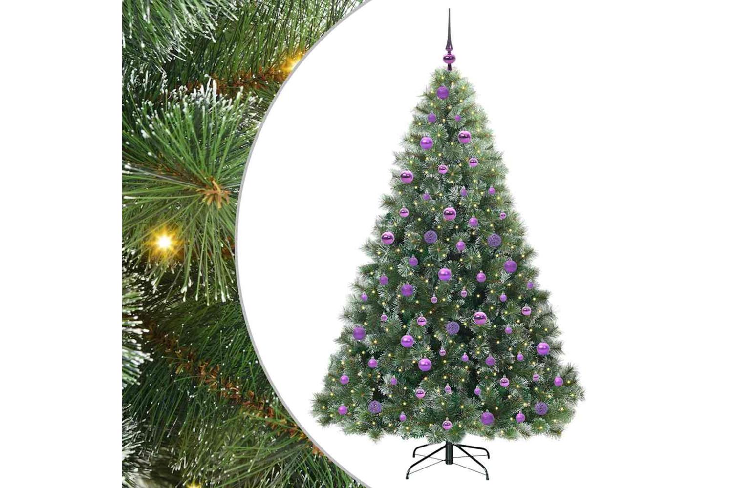 Vidaxl Artificial Christmas Tree With 300 Leds Green 180 Cm Pe And Pvc-2