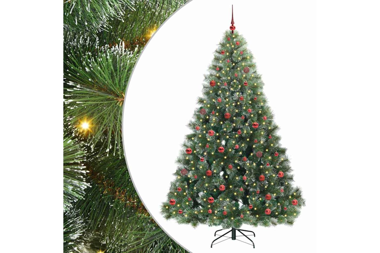 Vidaxl Artificial Christmas Tree With 300 Leds Green 210 Cm Pe And Pvc-2