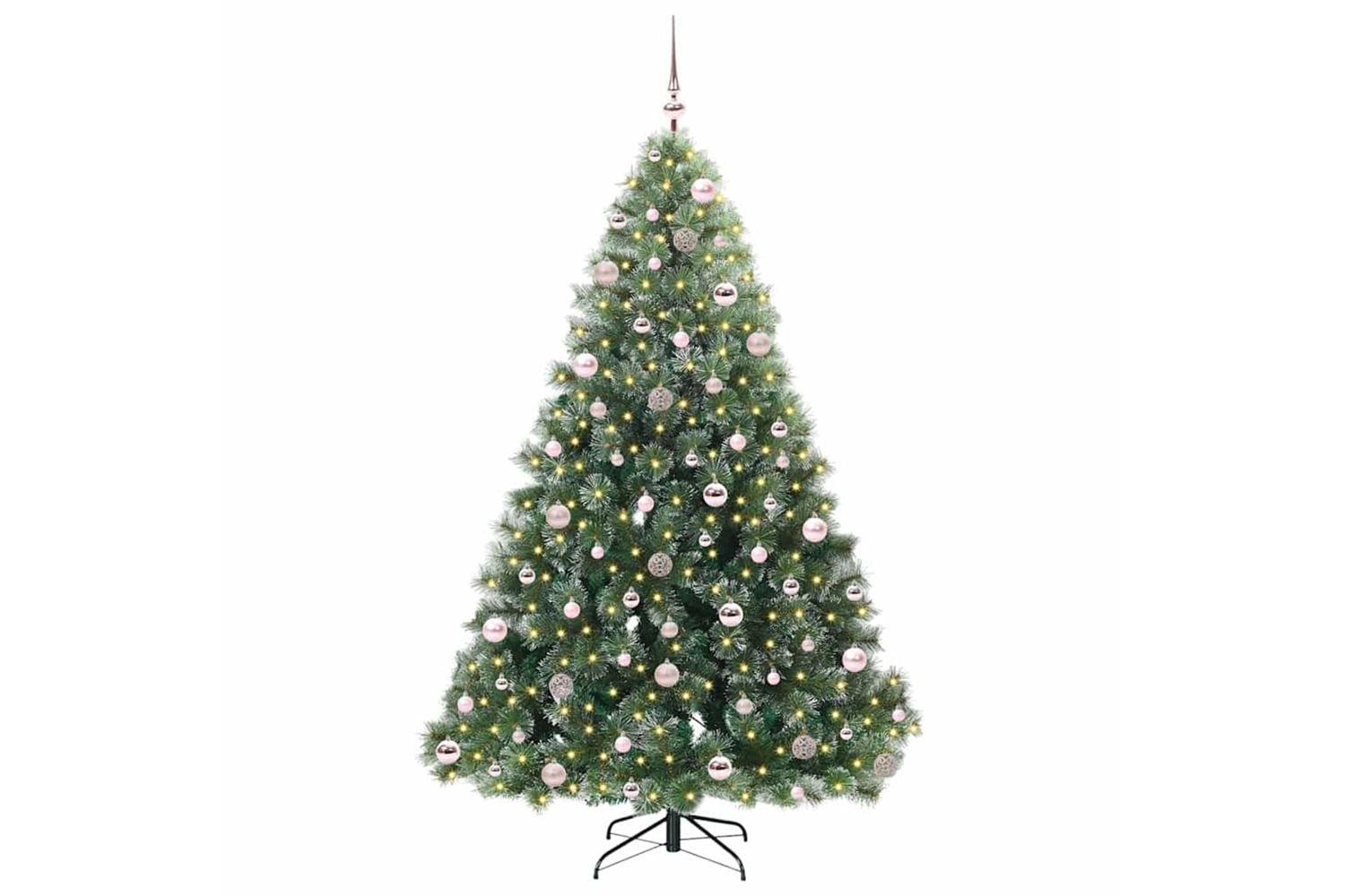 Vidaxl Artificial Christmas Tree With 300 Leds Green 210 Cm Pe And Pvc-3