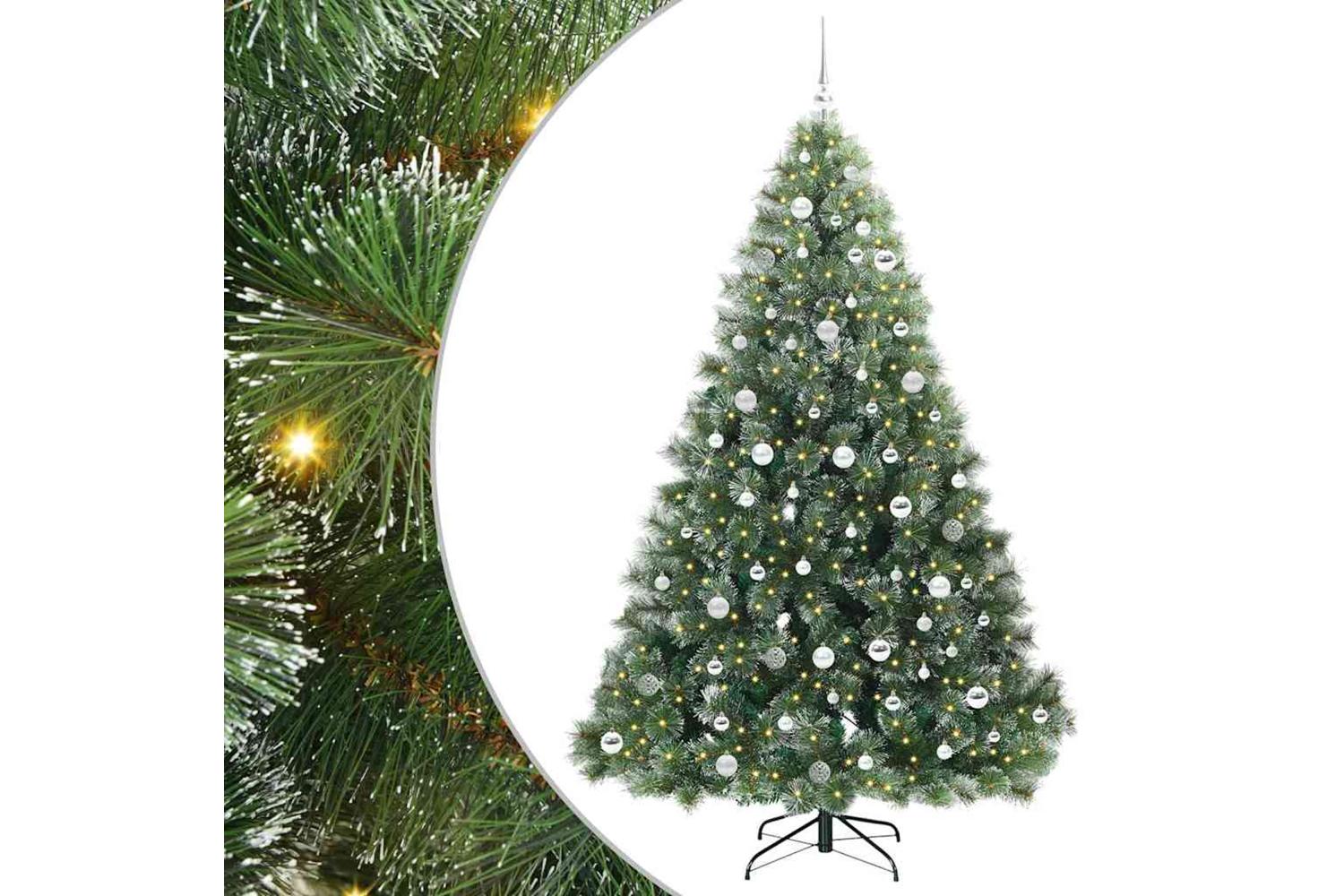 Vidaxl Artificial Christmas Tree With 300 Leds Green 210 Cm Pe And Pvc-2